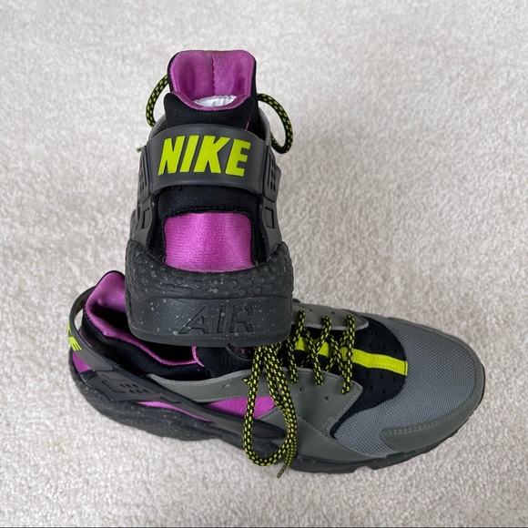 Nike air huarache run su river rock bright cactus black grey purple - Picture 8 of 13